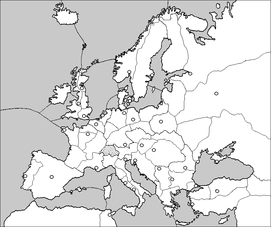 map of middle east and europe. Black and white map
